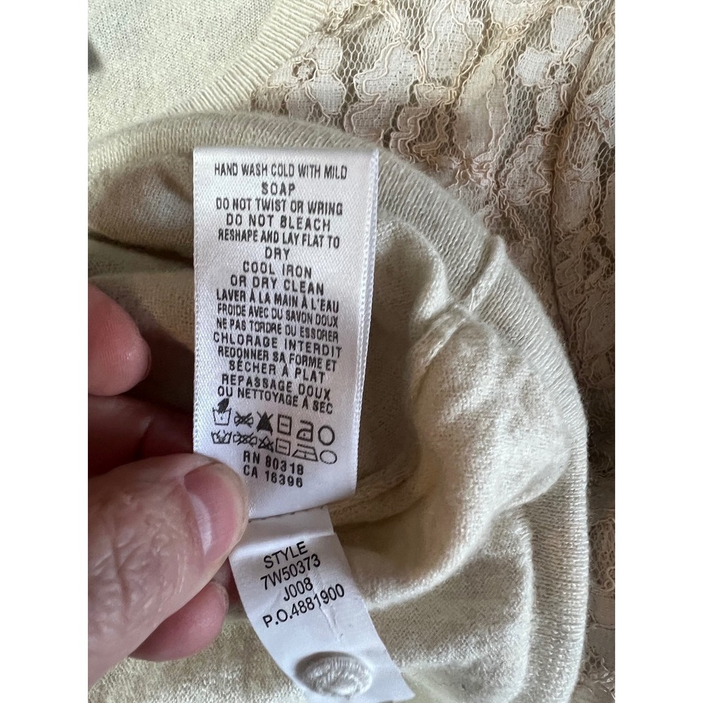 Lucky Brand Lace Button Up Cardigan Sweater Size Small boho Secretary Dainty - Picture 8 of 8